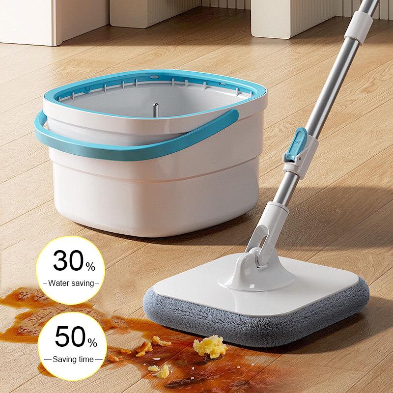 360 Degree Rotating Mop and Bucket Set Hands-Free Squeeze Floor Mop Absorbing Flat Spin Cleaning Mops Household Cleaning Tools
