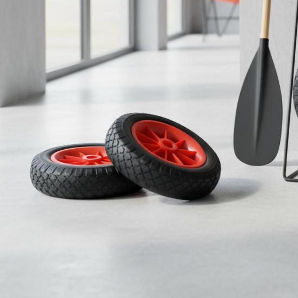 2 Puncture Resistant Full PU Kayak Trailer Wheels Ideal For