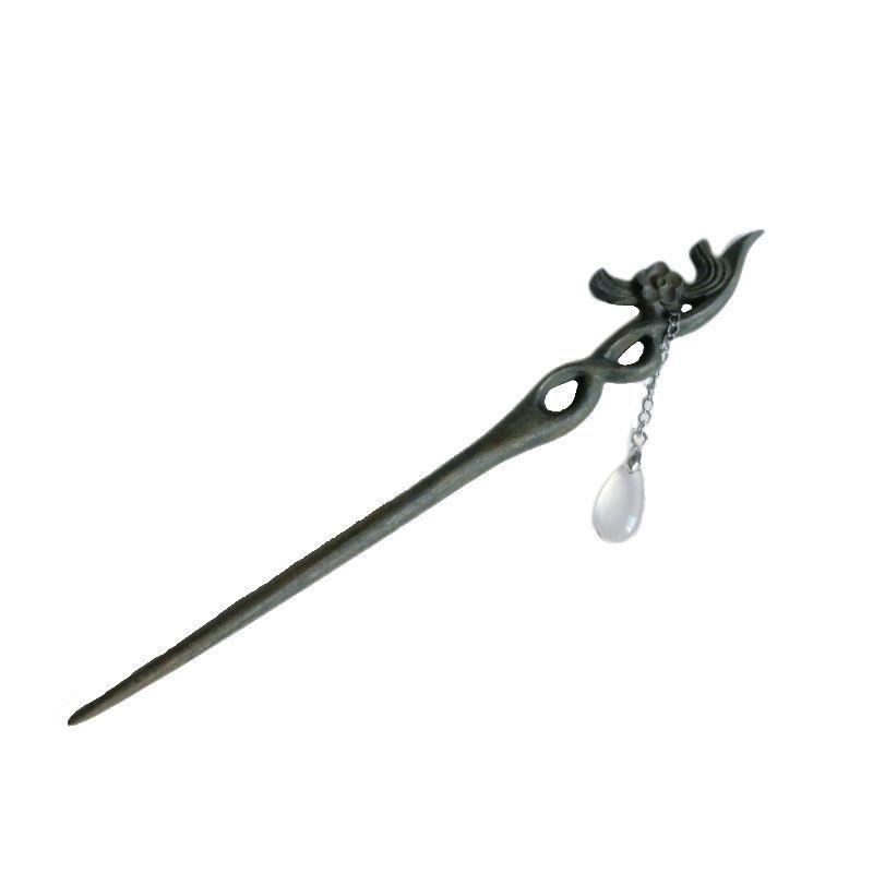 Заколки для волос в форме орхидеи, заколки для волос ручной работы, спиральные деревянные вилки для волос, ретро-китайское платье ханьфу, головной убор, головные уборы