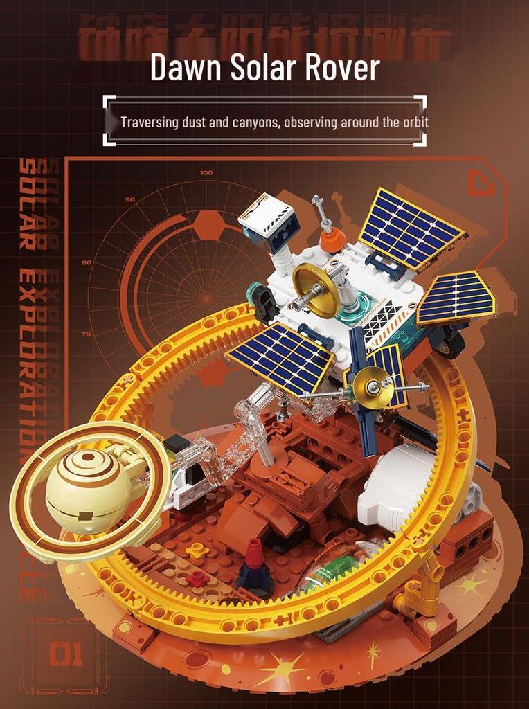 Jiaqi Dawn Solar Space Station Rocket Building Block Model Gift for Adults