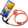 Case - Samsung - Galaxy M23 5G - Transparent Silicone - Removable Lanyard - Shockproof Orange