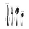 4/6/16/24pcs Black Stainless Steel Cutlery Knife, Fork and Spoon Set Home Kitchen Utensils Holiday Dinner Tableware
