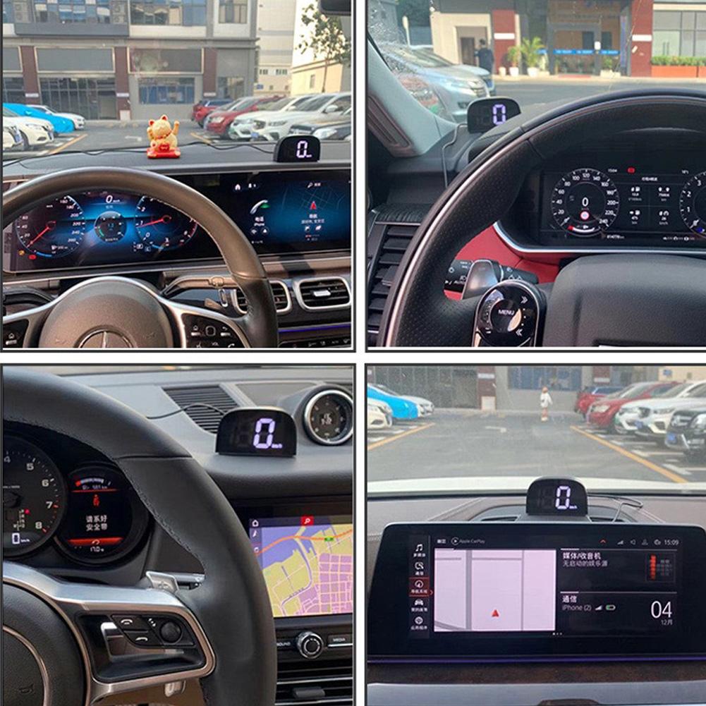 Car Head Display Digital GPS Speedometer HUD Speed Meter KMH MPH Dispaly Plug and Play for Vehicle Truck Motorcycle Auto Part Accessories