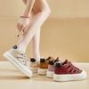 Women's Summer Ankle Boots Casual Platform High-Top Sneakers Breathable PU Leather Cutout Walking Shoes for Women Non-Slip Lace-Up Tennis Sport Shoes