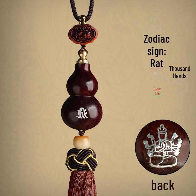 Автомобильная подвеска в виде тыквы из красного сандалового дерева для безопасных путешествий - подвеска-унисекс на зеркало заднего вида