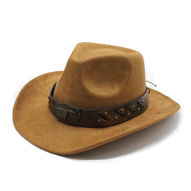 Замшевая ковбойская шляпа в стиле вестерн, шерстяная фетровая шляпа, мужская и женская джазовая шляпа, британская фетровая шляпа