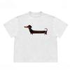 Cute Dachshund Graphic Print Autumn Pure Cotton Men's and Women's T-shirt Short Sleeve Street Fashion Trend Clothing Vintage