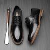2025 прямая поставка британской ретро повседневной кожаной обуви мужской натуральная кожа деловая нарядная толстая подошва свадебная обувь жениха дерби