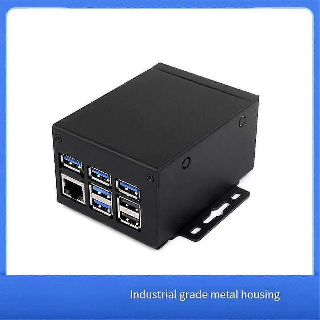 Raspberry Pi 5/5B Industrial Case with Active Cooler & PCIe/PoE HAT Support - Large Space Design