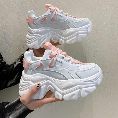 Туфли на платформе женские повседневные вулканизированные туфли новые модные женские кроссовки на толстой подошве Basket Femme Chunky Sneakers женские ef5ser4