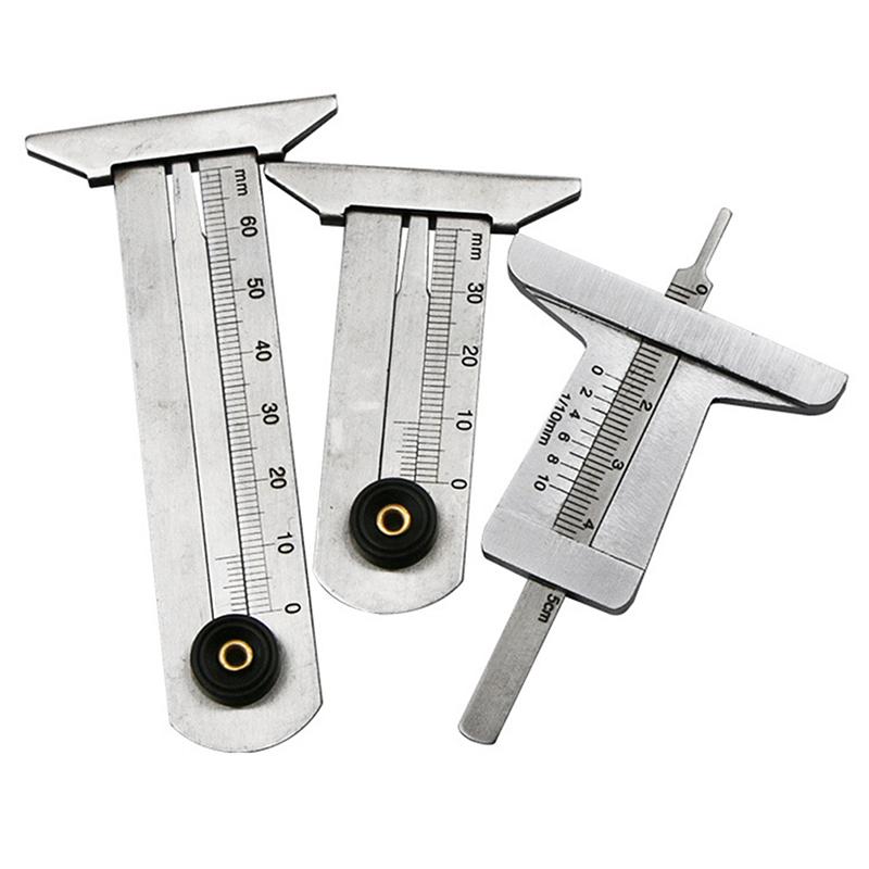 Stainless Steel Car Tyre Tire Tread Depth Gauge Meter Ruler Caliper Measuring