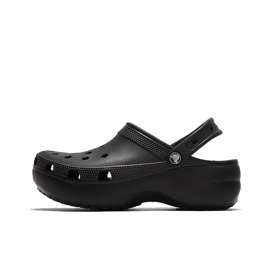 Crocs Классические Платформенные Клоги Cloud Creation Плавучий Остров и Переливной Поток Швабра ЭВА Клоги Женские Черные 206750-001(Команда1250-&)