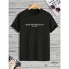 San Francisco Bay Area Men's Casual Trendy Graphic Print Comfortable Crew Neck Short Sleeve T-shirts, Summer Oversized Loose Tee