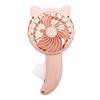 Hand Press Fan Cartoon Cat Ear Handheld Fan No Battery Manual Small Cooling Fan for Travel Outdoor