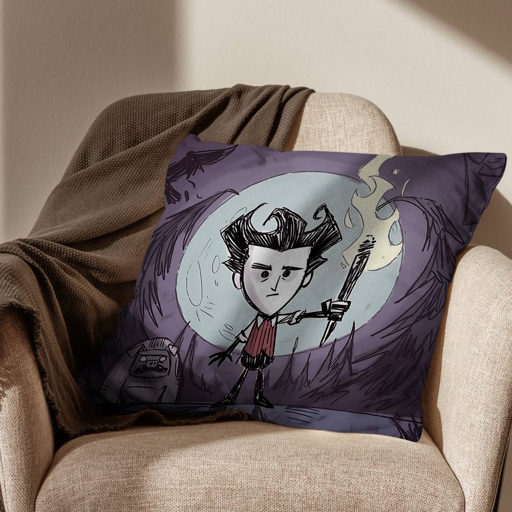 Игра HP SAN Dont Starve Наволочка Квадратная Двусторонняя Печать Короткий Плюш Чехол для Подушки на Диван Спальня Прикроватная Подушка