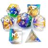7 Pcs Color Blue Pink Purple Resin Color Sand Dice Set for DND TRPG RPG D20 D12 D10 D8 D6 D4 Table Board Games Numbers Dices Kit