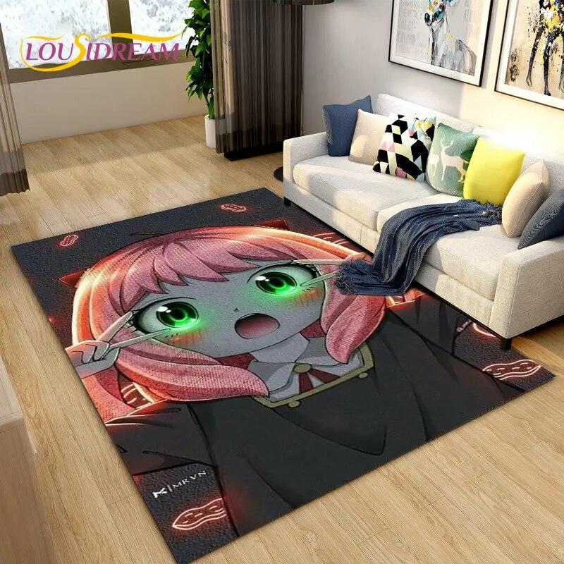 SPY×FAMILY Japan Anime Cartoon Area Rug,Carpet Rug for Living Room Bedroom Sofa Doormat Decoration, Kids Play Non-slip Floor Mat