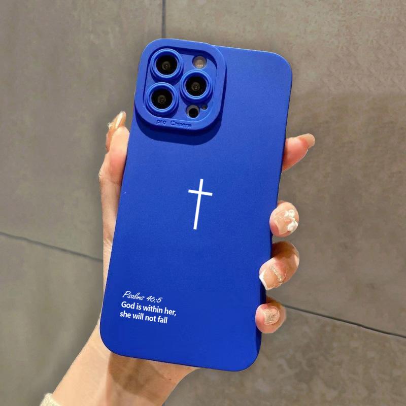 Псалом 46:5 Крестов Христианский Стильный Эстетичный Чехол Для Телефона Для iPhone 17 16 15 14 13 12 11 Pro Max XS X XR 7 8 Plus 16E 17Air Чехол