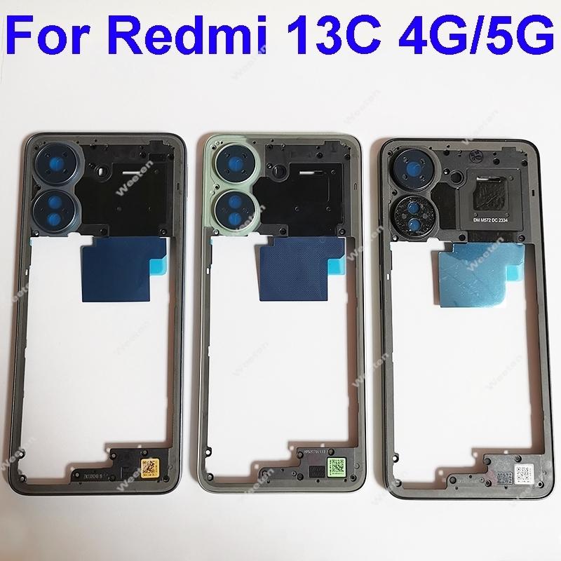 Middle Frame Housing Bezel For Xiaomi Redmi 13C 4G 5G LCD Front Housing Middle Frame Bezel Chassis Shell Replacement Parts