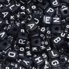 50-100pcs Black Acrylic Letter Beads A-Z Alphabet Beads Cube Spacer Beads For DIY Bracelet Necklace Jewelry Making Accessories