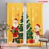 2pcs,2D Plane Printing Print Curtains Christmas Tree Santa Snowman Gifts 100% Polyester (without Rod) Festive Use for Bedroom,