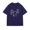 100 Pure Cotton Japanese-style Cute Cartoon Text Short-sleeved New Loose T-shirts for Men and Women, Summer 2D Anime Tops