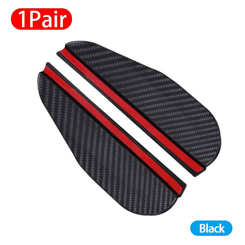 2PCS Car Side Rear View Mirror Rain Eyebrow Visor Carbon Fiber Look Sun Shade Snow Guard Weather Shield Cover Auto Accessories