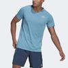 Adidas Футболка Adi Runner Tee Training Sports Crew Neck Short Sleeve T Shirt Men Tops Blue GJ9886