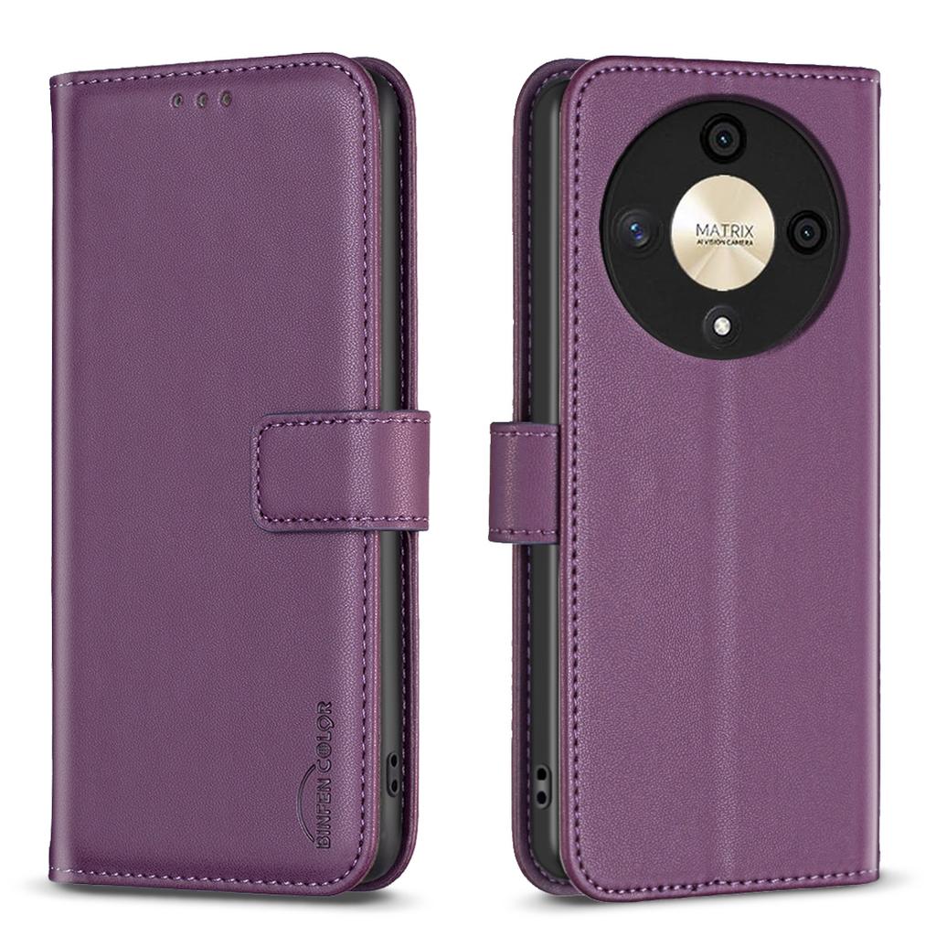 BINFEN COLOR BF17 Кожаный чехол-кошелек с защитной крышкой для Honor X9b 5G/Magic6 Lite 5G