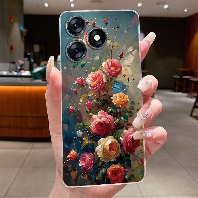 For Tecno Spark 10 10C Cases Pretty Butterfly Flowers Clear Silicone Back Cover For Tecno Spark 10 C KI5k KI5m KI5q Phone Case