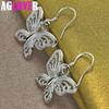 925 Sterling Silver Hollow Butterfly Drop Earring Jewelry