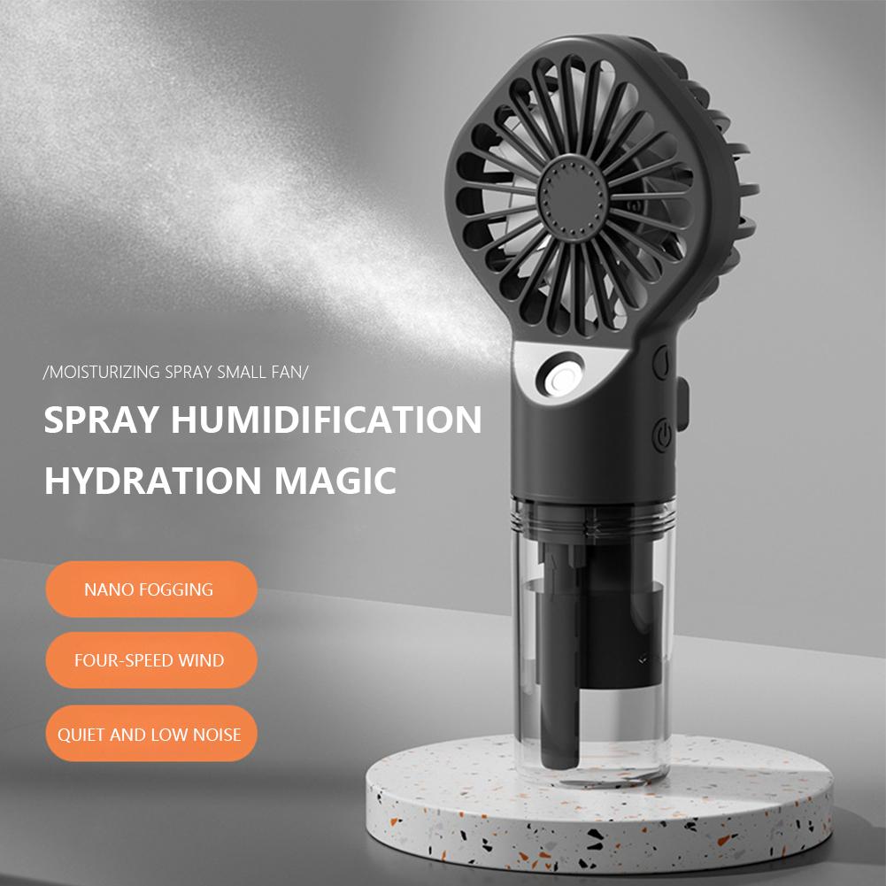 Handheld Mini Air Conditioner USB Rechargeable Portable Silent Humidification Small Fan Cool Mist Spray Fan for Home/Office/Dorm