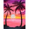 5D DIY Full Round Diamond Painting Seaside Sunset Embroidery Rhinestones Mosaic Landscape Home Decoration Diy Gift 30x40cm/12x16inch