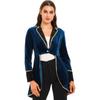 Women Velvet Swallow Tailed Coat Casual Long Sleeve Lapel Blazer Jacket Carnival Cosplay Party Costume