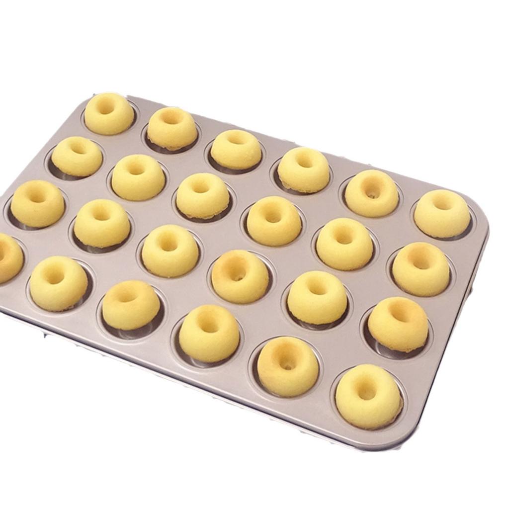 12/24 Cavity Doughnut Baking Pan Nonstick Cake Baking Pan Carbon Steel Mini Donut Mold Doughnut Bakeware Tray Durable