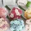 27 головок Гортензии Искусственные Цветы Разноцветные DIY Аксессуары Искусственный Цветок Шелковые Лепестки Фото Реквизит Свадебный Букет