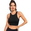 Women Yoga Vest O-Neck Sleeveless Racer Back Tank Tops Solid Color Slim Fit Ribbed Running Sport Vest