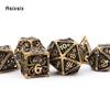 7 Pcs Coppery Squid Metal Dice Hollow Metal Polyhedral Dice Set Suitable for Role-Playing RPG  Board Game Card Game