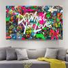 Modern Inspirational Street Pop Graffiti Art Canvas Painting Do What You Love Posters Prints Wall Picture for Room Home Decor