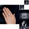 New Arrival Jewelry Stylish Double Spiral Ring With Zirconia Inlay White Gold Plated