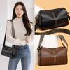 Korean Fashion Genuine Leather Women's Shoulder Bag - Trendy Versatile Crossbody with Wide Strap