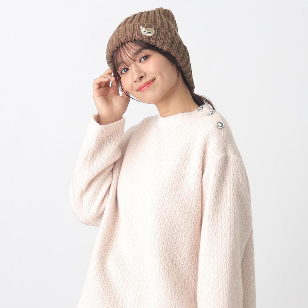 Beanie ACCESSOIRES Hat Knit Hat Logo Nunet Cat 69909 Mocha Brown [Paul & Joe] [Paul & Joe] [Moonbat] Women's