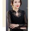 Mesh Bottoming Shirt Women's Spring Autumn New Black T-shirt Fashion Long Sleeved Top M-5XL
