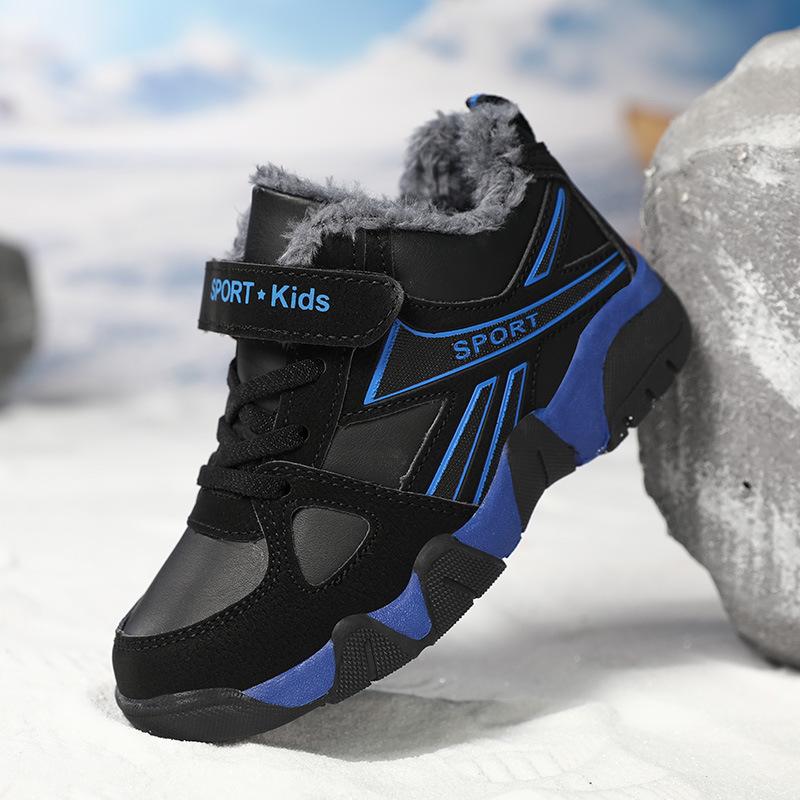 2025 Winter Children's Non-slip Waterproof Padded and Thickened Warm Shoes Children's Cotton Shoes Sneakers Shoes for Elementary School Students
