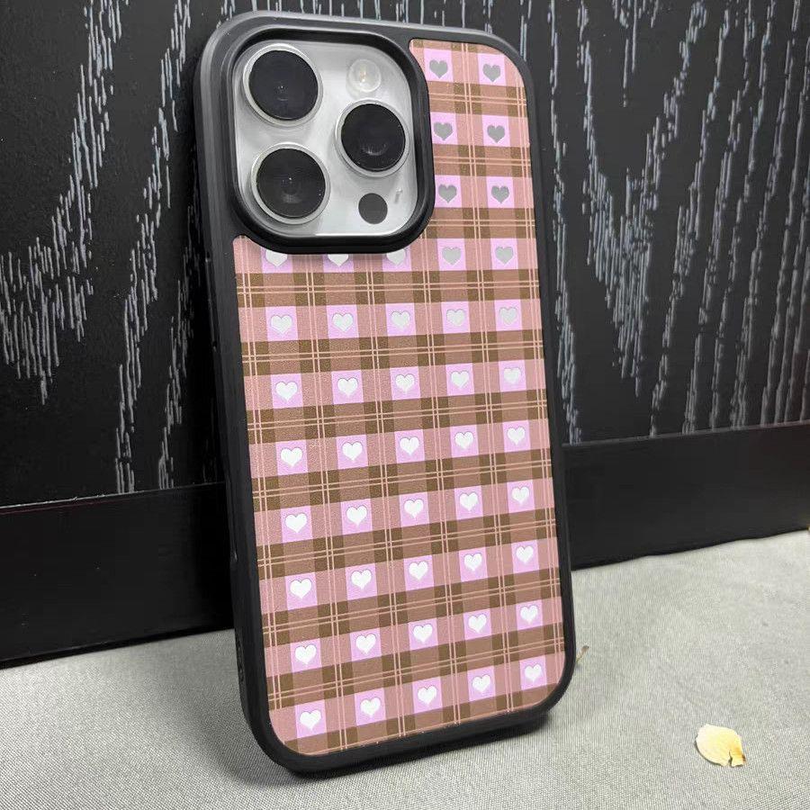 Цветная клетка любовь Чехол для мобильного телефона Apple 11promax 11pro клетка большое отверстие черный край стекло защита от падения простой