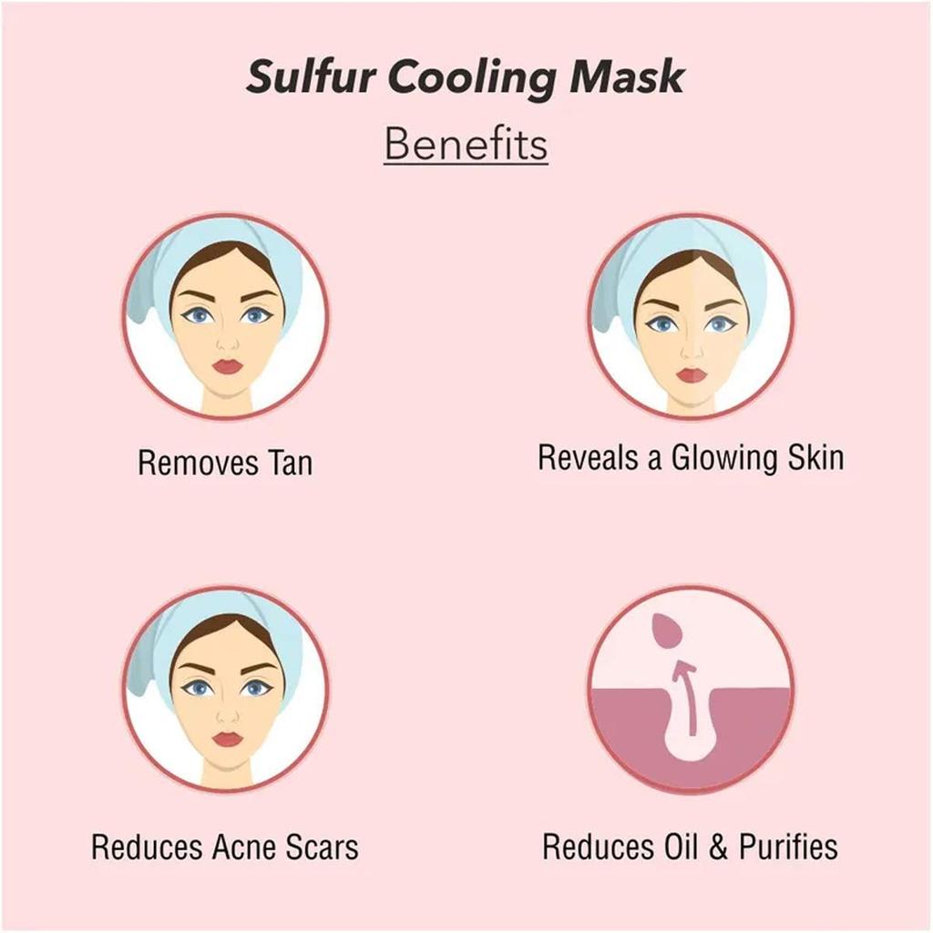 O3+ Purifying Sulfur Cooling Facial Mask 50g Pack for Acne Marks Removal and Radiant Skin Glow