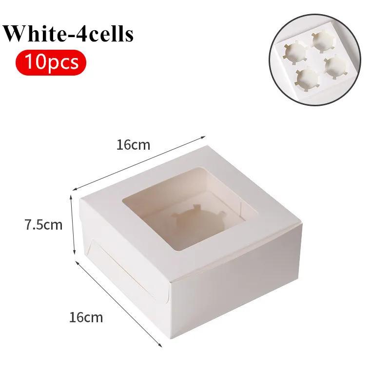 10 шт./компл. портативная прозрачная коробка для кексов, торта, печенья, упаковка для печенья, коробки для упаковки кондитерских изделий, контейнер для десертов, подарочная коробка