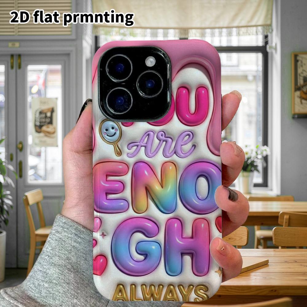 Чехол для телефона: 2D плоский дизайн, подходящий для iPhone 18, 17, 16, 15, 14, 13 Pro, защитный чехол-пленка, стиль для пары, объемные пузырчатые буквы, Рождество и Хэллоуин