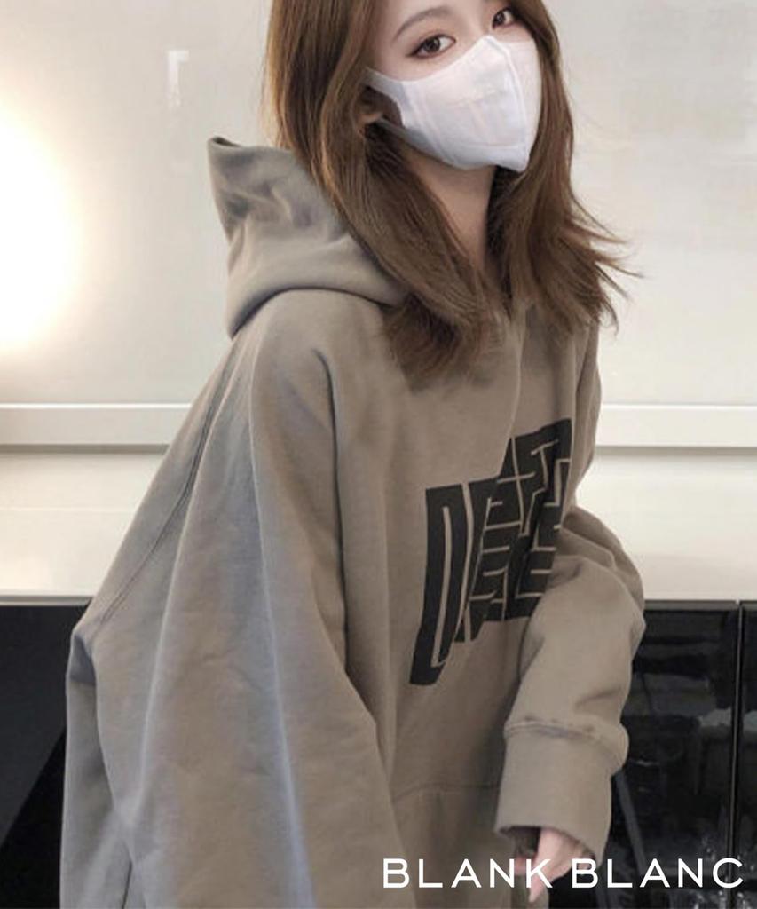 Blanc Blanc Pullover Long Street Loose Street Relaxed Oversized Fleece-Lined Hoodie, Sleeves, Printed, Style, Fall, Winter, Spring, Fit, Office,