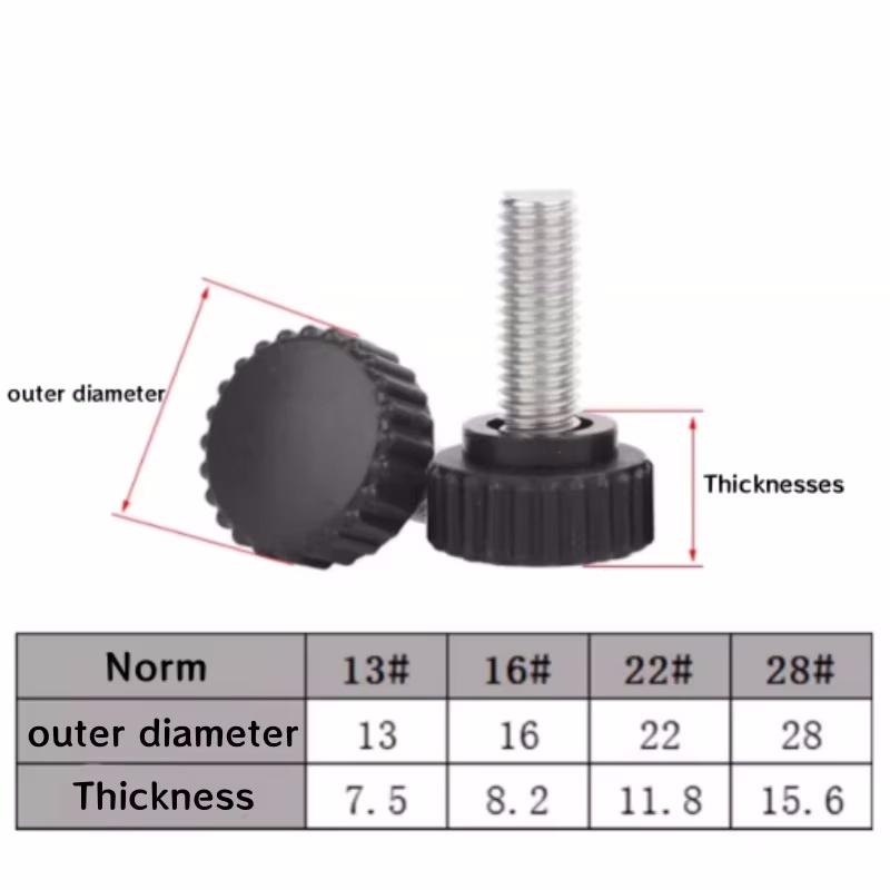 M3 M4 M5 M6 M8 M10 Нержавеющая сталь 304 Накатанная нейлоновая пластиковая ручка с круглой головкой Винт-барашек Бакелитовый болт Ручные винты
